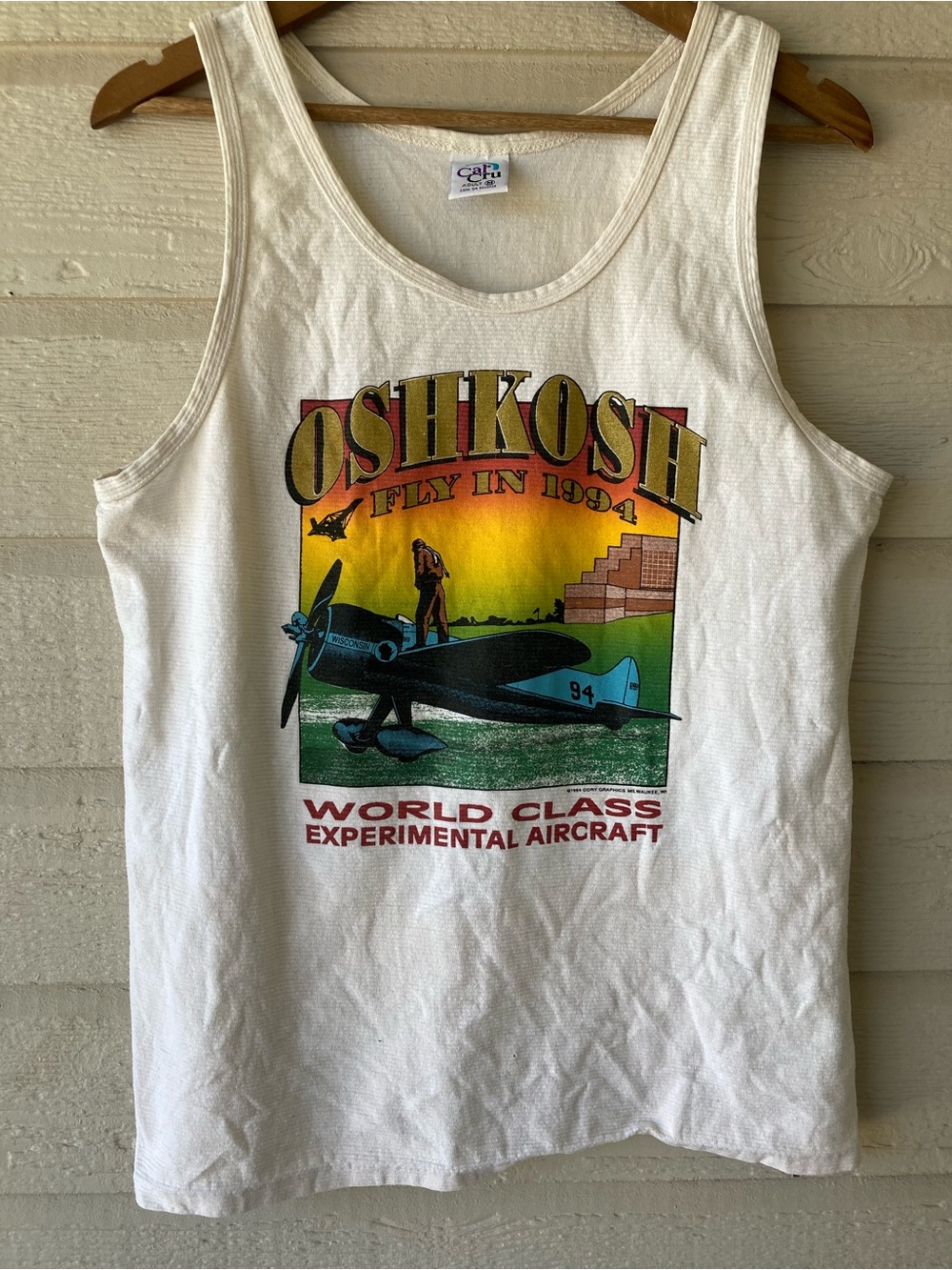 Vintage Oshkosh Fly-In 1994 
@1994 Cory Graphics Milwaukee, WI  Tank Men’s M